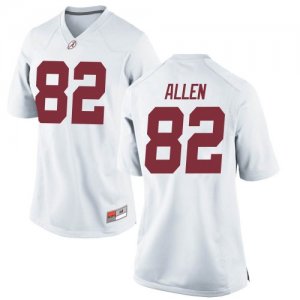 Women's Alabama Crimson Tide #82 Chase Allen White Replica NCAA College Football Jersey 2403TFER0